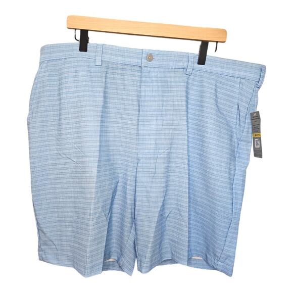 NEW Men's PGA Tour Active Gripper Waistband Golf Shorts Plaid Blue (Size: 40) - Picture 5 of 7